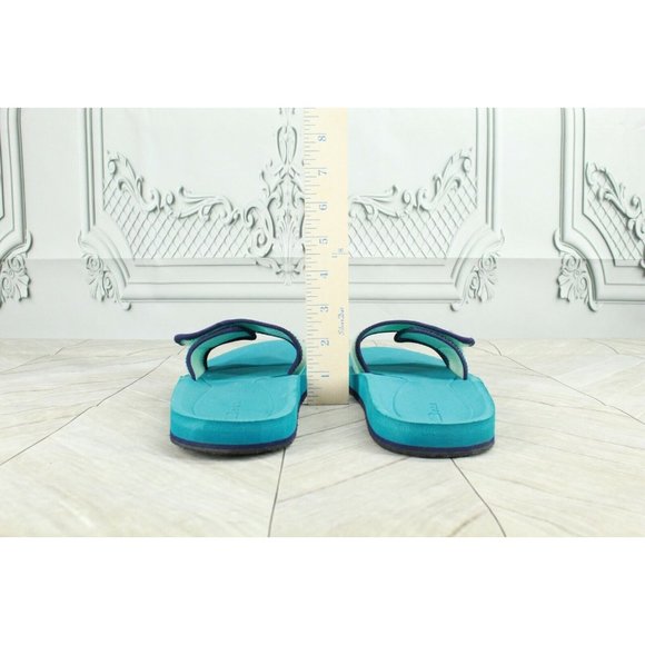 LL Bean Teal Canvas Adjustable Strap Slide Sandal Size 5 - Picture 6 of 8